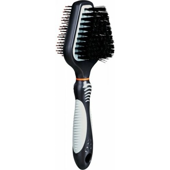 Trixie Plastová kefa obojstranná triangel s kovovými drôtikmi 6 x 19 cm