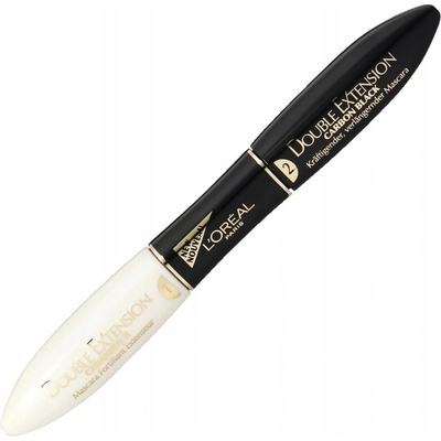 L'Oréal Paris Double Extension dvoufázová řasenka pro prodloužení a výživu řas Carbon Black 12 ml
