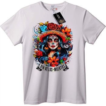NOONEBRAND Тениска Ден на мъртвите флорален - XL, White