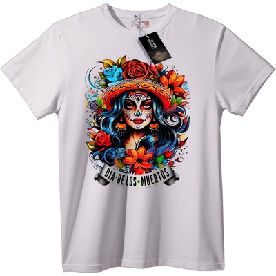 NOONEBRAND Тениска Ден на мъртвите флорален - XL, White