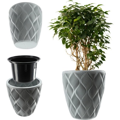 Kadax Šedý plast Květináč 32,5 x 29,5 x 32,5 cm