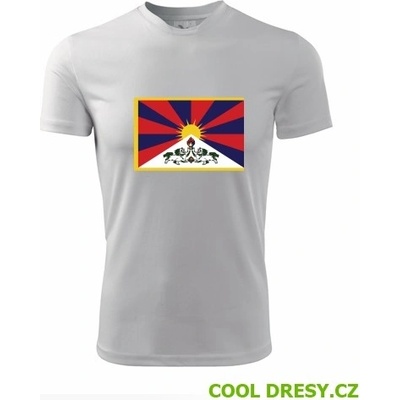 Tričko s tibetskou vlajkou bílé