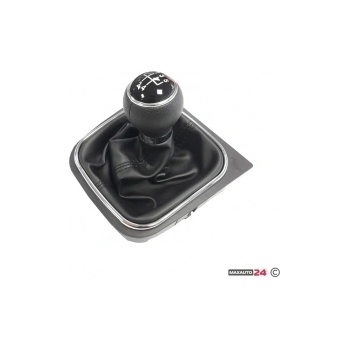 Paolo Топка за скоростен лост с маншон съвместима с Golf V/VI (03-12) с 5 скорости - черен конец