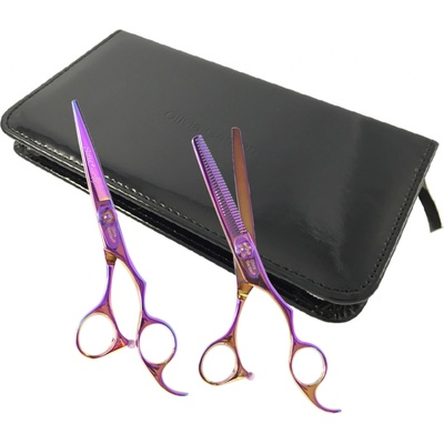 Olivia Garden Rainbow Edition Sada kadeřnických nůžek 5,75" a efilačních nůžek 6,35" SilkCut R5.75/6.35 – Zboží Dáma
