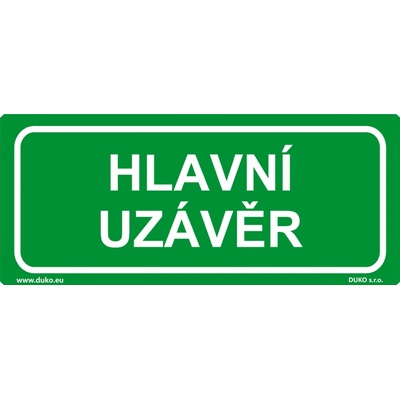 DUKO HLAVNÍ UZÁVĚR Formát: 210 x 90 mm, Materiál: plast 0,5 mm, samolepící vinylová fólie
