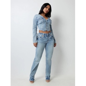 True Religion Дънки True Religion Women's Ricki Relaxed Straight Leg Jeans - Horizon Henge