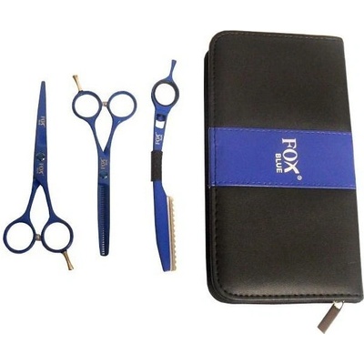 Fox Color Kit Set Blue kadernícke nožnice 5,5 + efilačné nožnice 5,5 + britva