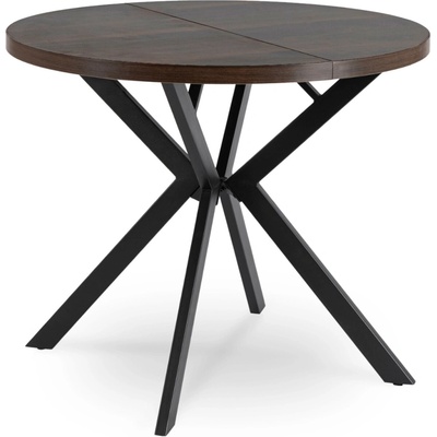 JAKS Lugo Okrúhly rozkladací stôl čierny 90-190 cm orech