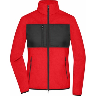 James & Nicholson JN 1311 dámská fleecová bunda red/black