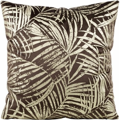 Takoy z mäkkého zamatu so zlatistou potlačou botanických listov-HF-390996 45 x 45 cm