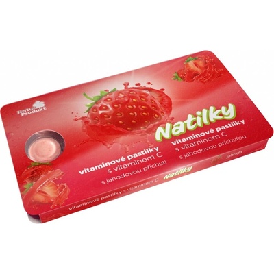 Packom International Natilky jahodové pastilky s vitamínom C 12 pastiliek