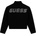 GUESS Черен плътен суичър за момиче с надписи Guess с кристали и камъни