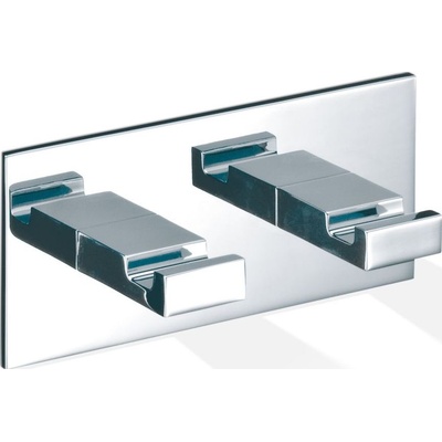 DECOR WALTHER Закачалка за кърпи Brick двойна самозалепващ се монтаж хром (0594000)