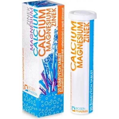 RosenPharma Zinok, Magnesium, Calcium 20 šumivých tabliet
