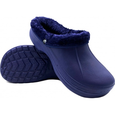 TexBase Pánské clogsy plné s kožíškem modrá