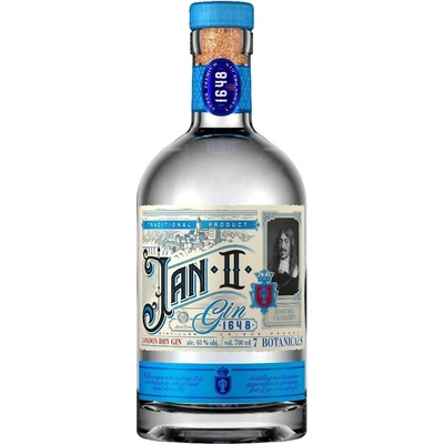 Gin Jan II. London Dry gin 40% 0,7 l (čistá fľaša)