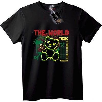 NOONEBRAND Тениска Токсичен свят с мече - S, Black