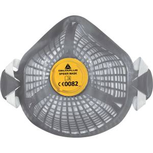 Delta Plus Респиратор delta spidermask p2w x5 / ffp2, кошница за многократна употреба, пакетът включва 1 кошница / 5 респиратора - сив, регулируем (m1200smw5)