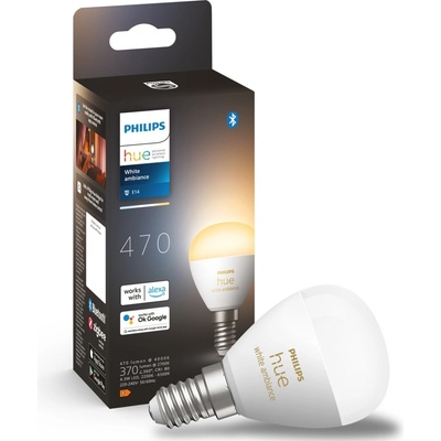 Philips HUE 8719514491106 Hue White žiarovka LED E14 5,1W, 470lm, 2200-6500K, stmievateľná