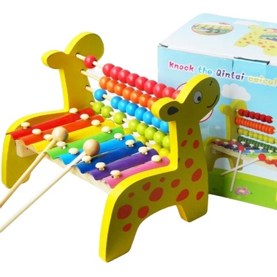Raya Toys Детски дървен комплект Raya Toys - Ксилофон и сметало (520118370)