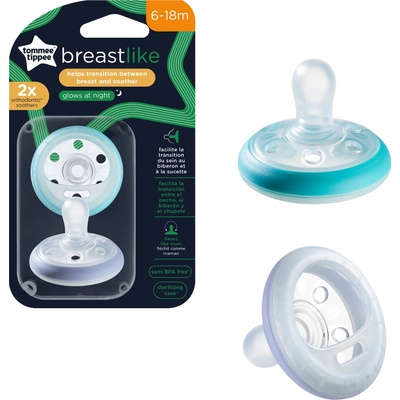 Tommee Tippee šidítko C2N silikon Natural Night 2ks 433485TT