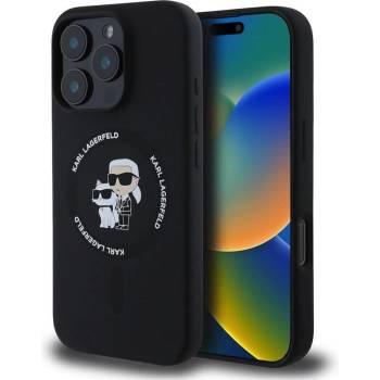 KARL LAGERFELD Magsafe Калъф за iPhone 16 Pro Max, Karl Lagerfeld Karl&Choupette Heads Ring Case, Черен (KLHMP16XSCMKCRHK)
