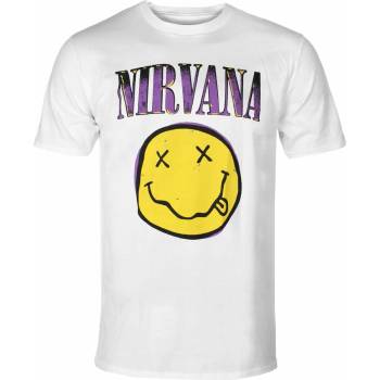 ROCK OFF Мъжка тениска Nirvana - Xerox Happy Face Pink - ROCK OFF - NIRVTS15MW