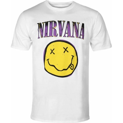ROCK OFF Мъжка тениска Nirvana - Xerox Happy Face Pink - ROCK OFF - NIRVTS15MW