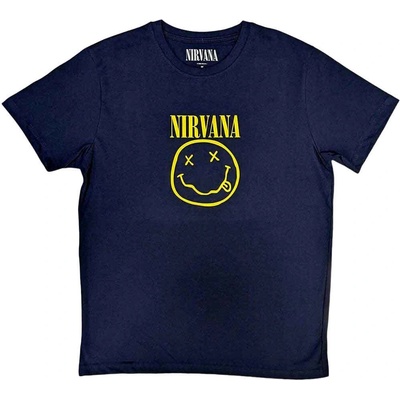 Nirvana Yellow Happy Face Navy Blue M Риза (NIRVTS04MN02)