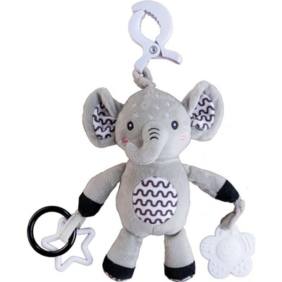 Babyted Chrastítko plyš 30 cm s klipem Slon