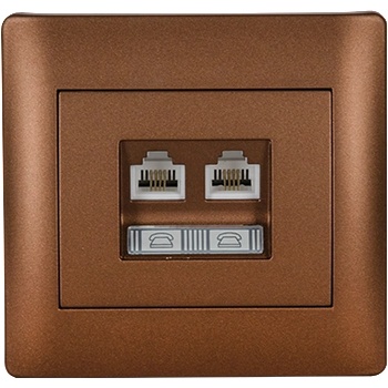 ELMARK Rhyme rj11+rj45 КОНТАКТ КАФЕ МЕТАЛИК (11736)