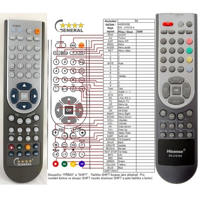GENERAL HISENSE EN-21610A - съвместимо дистанционно управление на марката General (EN-21610A)