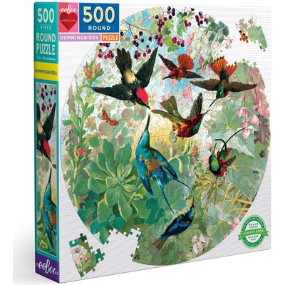 eeBoo - Puzzle Round puzzle: Hummingbirds - 500 piese