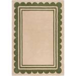 Flair Rugs Ръчно изработен вълнен килим в зелен и естествен цвят 160x230 cm Lois Scallop - Flair Rugs (503119376099)