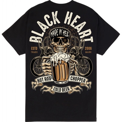 Pánské triko black Heart BEER BIKER černá