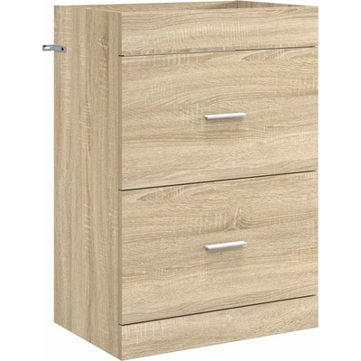 vidaXL Кабинет под мивка за баня Дъб сонома 56 x 37, 5 x 81 см (890706)