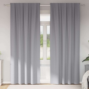 Pure Line Home Плътни завеси в цвят сив с комбиниран перделък, 2 бр. , 140 x 245 см - zalegloto - 54,96 лв