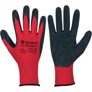 Würth Работни ръкавици Würth RED LATEX GRIP №10, 1 чифт