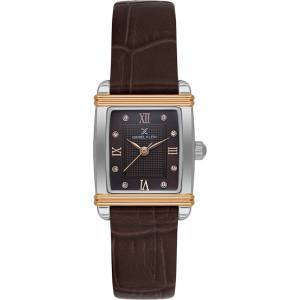 Daniel Klein DK. 1.14116-6 - Дамски часовник, Кварцов, 21x29mm, Кафява кожа, Кристали, 3 ATM - Premium Часовници
