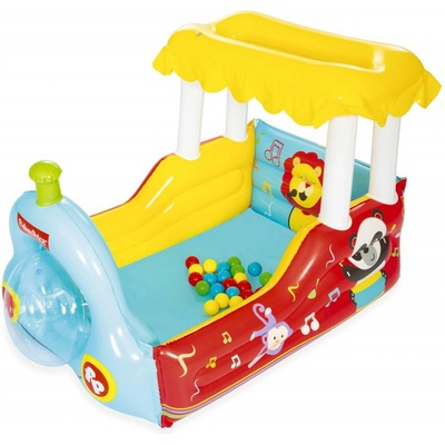 BESTWAY 93537 Fisher-Price lokomotiva s míčky 132 x 94 x 89 cm – Zboží Mobilmania