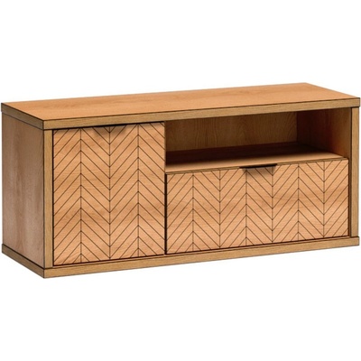 Jarstol ТВ шкаф Fonti F-7 дъб карамел / декоративен принт рибена кост