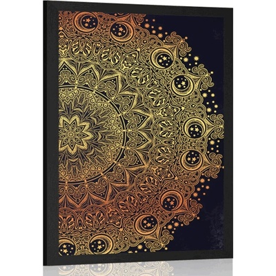 Plakát zlatá orientální Mandala - 40x60 no frame