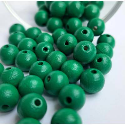 Detoa dřevěné korálky tmavě zelené 10 mm 10 ks