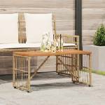 vidaXL Маса за открито Естествен 80 x 40 x 40 cm Стомана и полиратан (42025146)