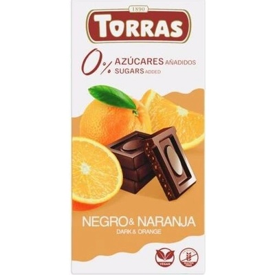Torras Bezlepková hořká s pomerančem bez přidaného cukru 75 g