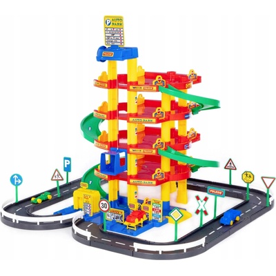 Wader Quality Toys Brodivých ptáků QT 5 level garáž Great Tor a 3 auta