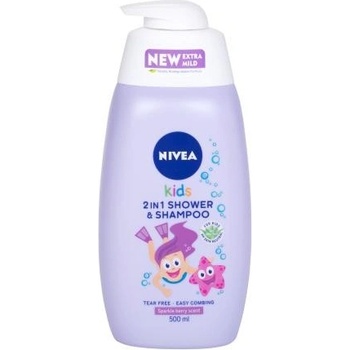 Nivea Kids 2in1 Shower & Shampoo jemný sprchový gel a šampon 2 v1 500 ml pro děti