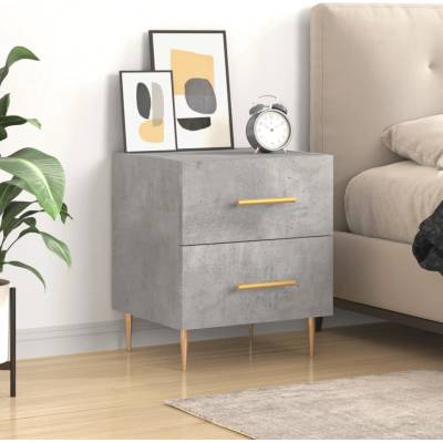 vidaXL Нощно шкафче, бетонно сиво, 40x35x47, 5 см, инженерно дърво (827284)