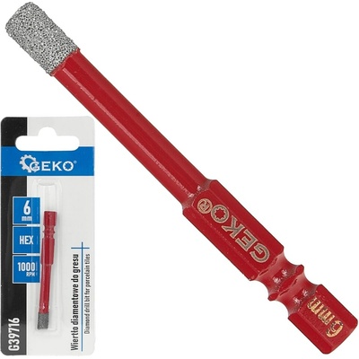 Diamantový vrták do gresu 6 mm, upnutie 6-HRAN, GEKO