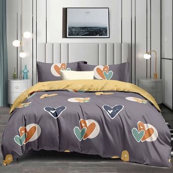 EmonaMall Двулицево спално бельо (размер за приста) EmonaMall, 4 части - Модел S17077 (S17077-44444m)